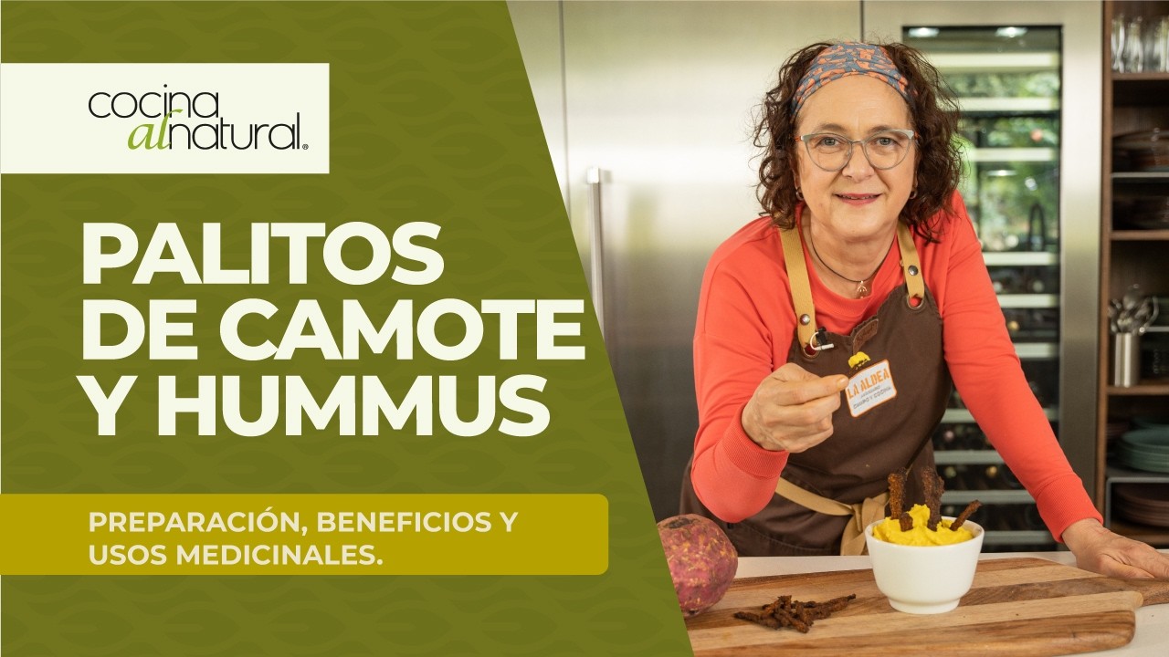 Una botana exquisita: Palitos de camote con hummus de garbanzo