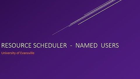 How to use Resource Scheduler for Named Users