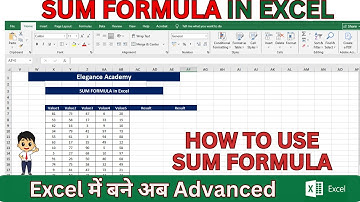 How to use SUM Formula🔥 #excel #msexcel #eleganceacademy #excelformula #sum