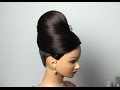 Elegant hairstyle bun updo for medium long hair