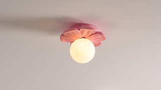 Cream Bloom Flower Ceiling Lamp