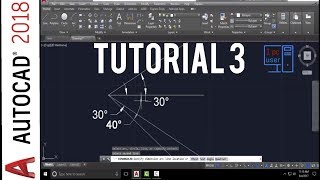 Autocad 2018 line command tutorial - how to draw a line with angle in autocad with Polar Coordinate
