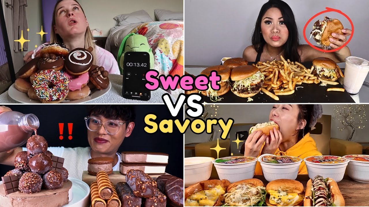 SWEET VS SAVORY ASMR FOOD!! 🥵🤤🤤