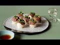 白鹿 アテなレシピ　『牛肉のひとくち寿司×純米大吟醸酒』