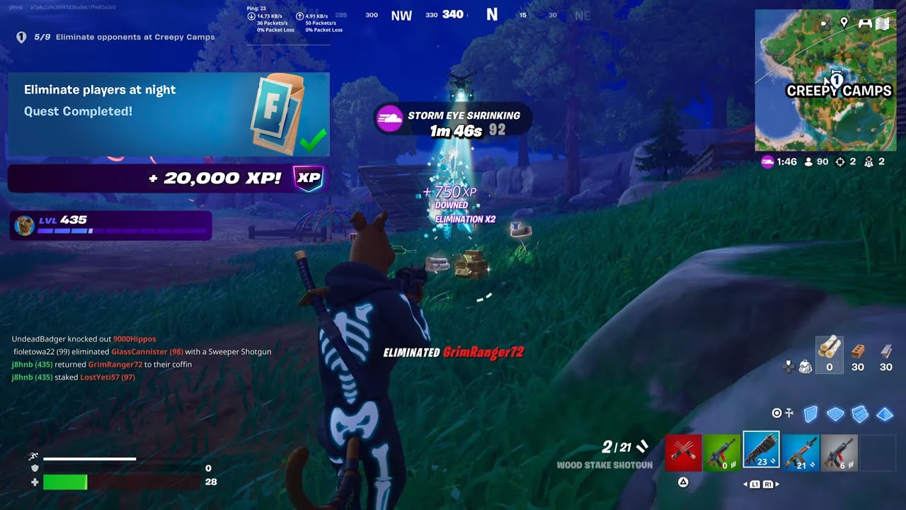 Fortnite - Eliminate Players At Night (WEEK 11 Quests Challenges)