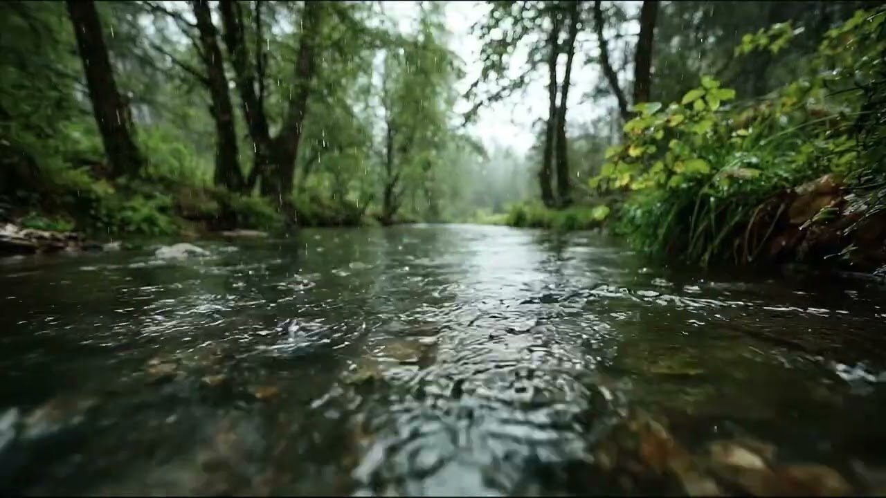 Soft Rain on a Calm River | Stress Relief, Sleep & Meditation