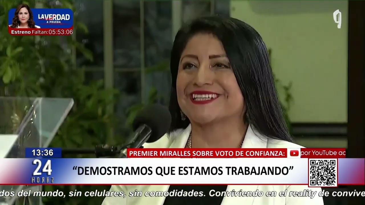 Premier Miralles sobre voto de confianza: 