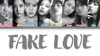 How Would BTS & BLACKPINK Sing 'FAKE LOVE' BTS Color Coded Lyrics (FM) Resimi