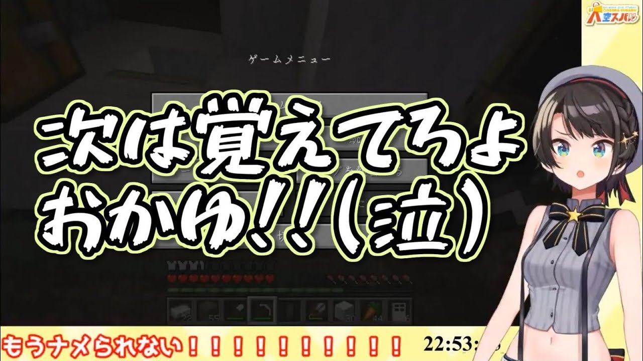 【ホロ鯖】トイレにTNTを仕掛けおかゆんを懲らしめるはずだった大空スバル