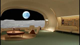 Mid-Century Moon Base 🌙 | Quiet Space Ambiance (1 Hour)