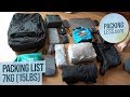 August 2019 Travelling Light 7kg/15lbs 30L Backpack Tour Packing List with Laptop, Camera and GoPro