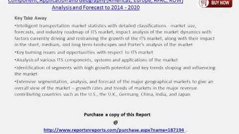 Worldwide Intelligent Transport Systems Market 2020