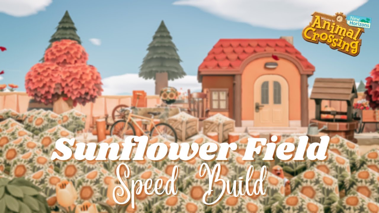 Sunflowers In Animal Crossing?! Sunflower Field Speed Build! // Animal