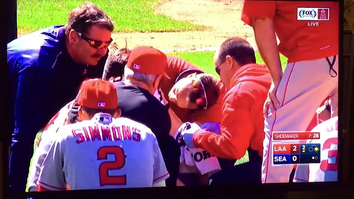 Matt Shoemaker HIT IN HEAD with line drive - MAY B...