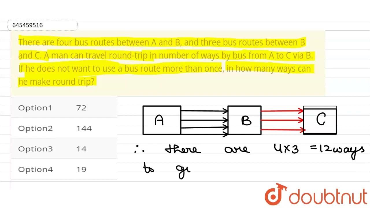 There are four bus routes between A and B, and three bus routes between