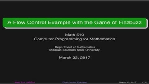 Conditionals and Loops in the Game Fizzbuzz