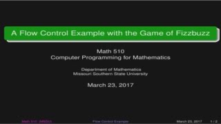 Conditionals and Loops in the Game Fizzbuzz