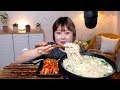 고소함 가득 꾸덕꾸덕 들깨칼국수 떡갈비 배추김치 먹방 Mukbang Eating show Korean food