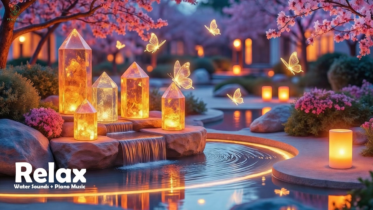 Relaxing Spa Piano + Gentle Water Sounds 🌿 Calm Mind & Body, Relieve Anxiety, Deep Sleep