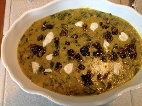 Ash-e Jo (Barley Soup, with beans and herbs)