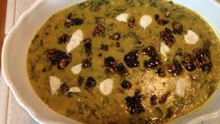 Ash-e Jo (Barley Soup, with beans and herbs)