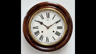 Antique Round Station Drop Dial Hammer on Coil Chime Wall Clock | Item# 2662 - Adelaide Clocks
