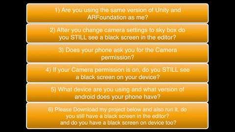 ARFoundation BlackScreen Bug Unity