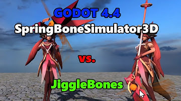 Godot 4.4 SpringBoneSimulator3D vs. JiggleBones