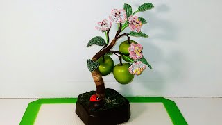 ЯБЛОНЬКА БОНСАИ ИЗ БИСЕРА ДЛЯ НАЧИНАЮЩИХ МК от Koshka2015 - цветы из бисера,  бисероплетение