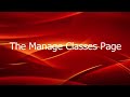 The Manage Classes Page