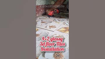 4×2 glossy 3d floor tiles installation #shorts #tilesinstallation #tilesdecoration