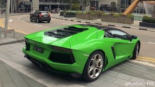 Apple Green Wrapped Lamborghini Aventador