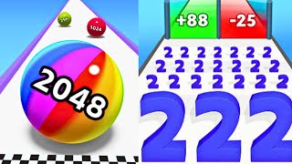 Ball Run 2048, Number Run Infinity Play | Satisfying Ball Games Hub LIVE 🔴 24/7