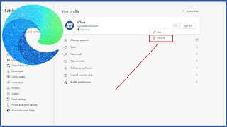 how to remove profile and change profile name from microsoft edge