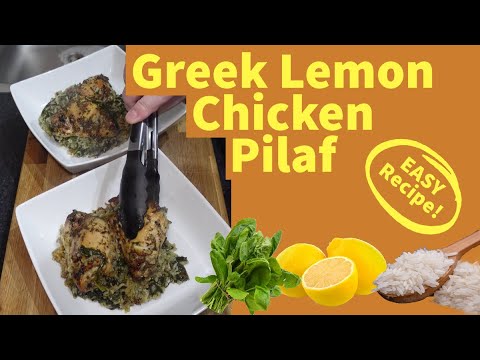 Delicious Greek Chicken with Spinach Pilaf | #easyrecipes #chicken #greek