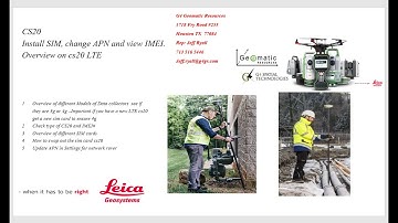 Overview Leica CS20 Data collectors : 3g vs 4g, Insert a SIM,  Check IMEI, APN and Network Settings