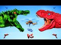 Red Tyrannosaurus Rex vs Winged Indominus Rex Big Carnivore Dinosaurs Fight Jurassic World Evolution