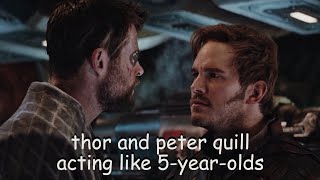 thor and peter quill behaving like 5 year olds