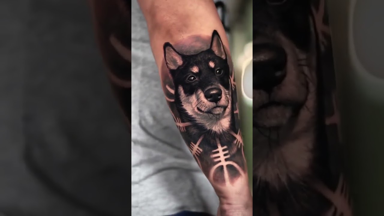 Classic realistic dog piece of art!Done by our Pro Team Artist IG @adrianrodtattoo based in Madrid