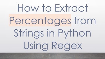 How to Extract Percentages from Strings in Python Using Regex