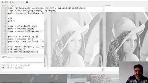 Transformación Log y Gamma de una imagen con OpenCV-Python-Thonny
