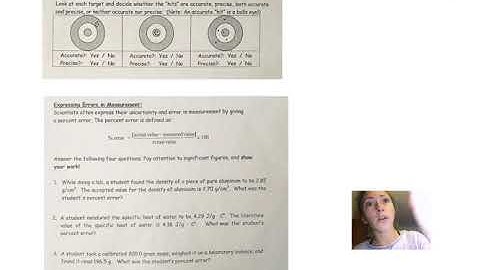 Video Lesson:  Data Analysis- Accuracy vs. Precision and Percent Error