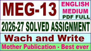 MEG 13 solved assignment 2026-27 || meg 13 solved assignment 2027 in English || ignou meg13
