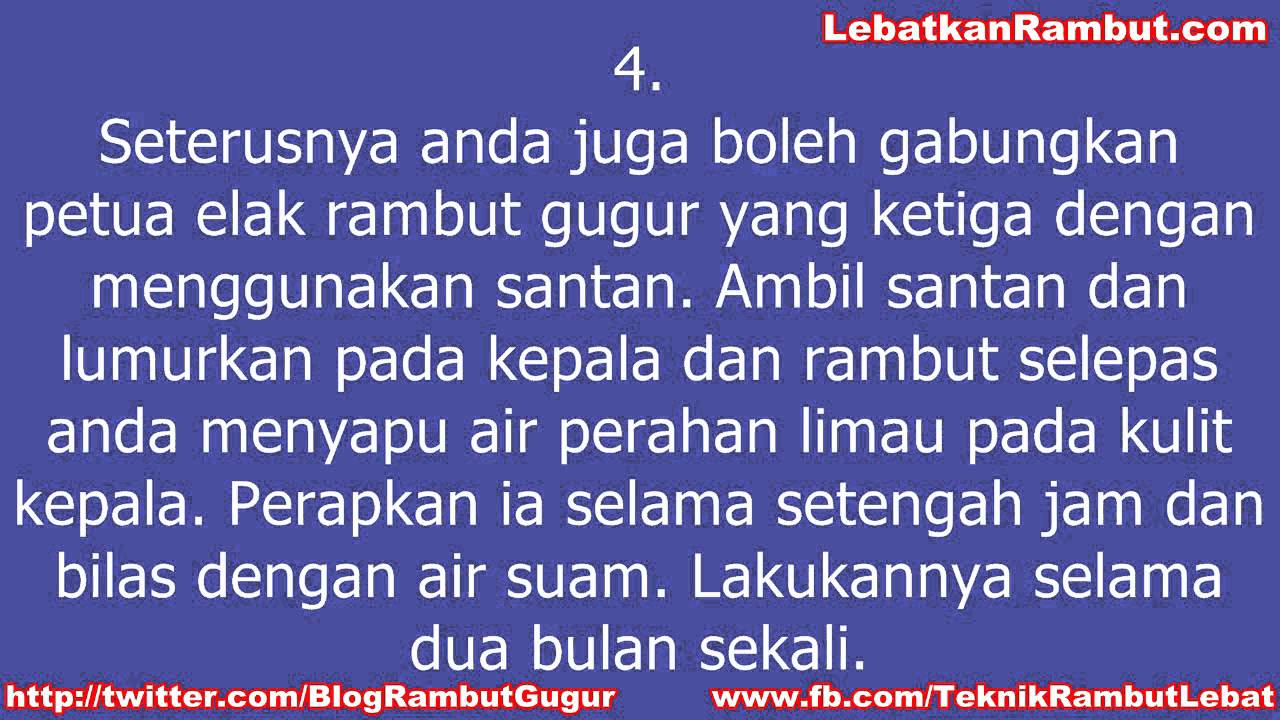 4 Petua Elak Rambut Gugur YouTube