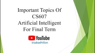 CS607 | Important Topics For Final Term Exams | #SabadhillonVU  | With PDF File