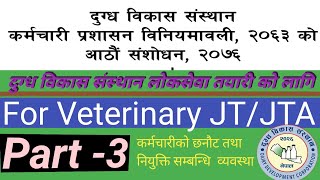 #कर्मचारी_प्रशासन विनियमावली आठौ संशोधन 2076 दुग्ध विकास संस्थान || Part-3|| DDC Loksewa Preparation