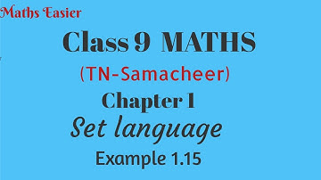 9th Maths | TN stateboard I samacheer kalvi | chapter 1 Example 1.15 l set language