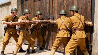 Orang Jepang mendobrak pintu, tanpa menyadari bahwa puluhan senapan mesin sudah diarahkan ke mereka!