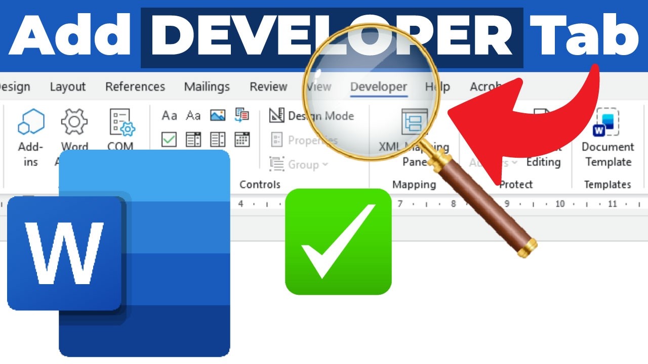 How to Add DEVELOPER Tab in Word - YouTube