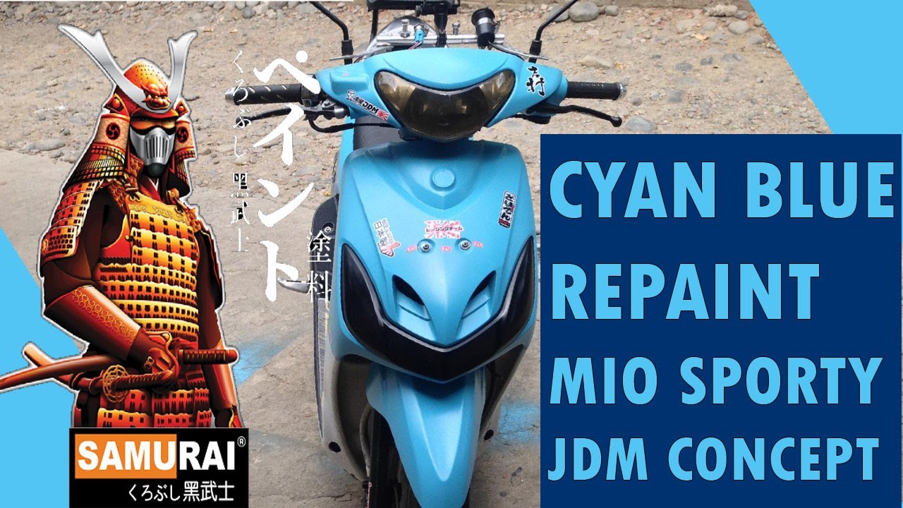 CYAN BLUE MIO SPORTY REPAINT USING SAMURAI PAINT JDM CONCEPT